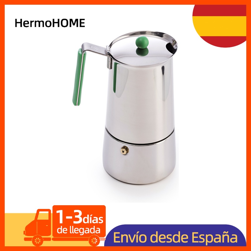 Cafetera 6 Tazas Ind Acero Inox Verde Casa Benetton Timemore Cafeteria  Ollas De Acero Inoxidable Coffe Cafetera Goteo Macetas